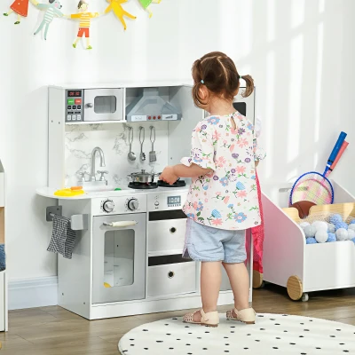 AIYAPLAY Toy Kitchen with Lights & Sounds White 3-6 Years