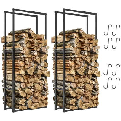 Log Rack 65W x 25D x 150H cm Black