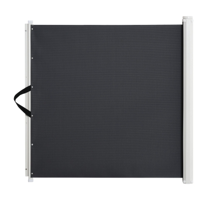 PawHut Barrière de sécurité barrière animaux rétractable automatique 1,15L x 0,83H m teslin métal gris