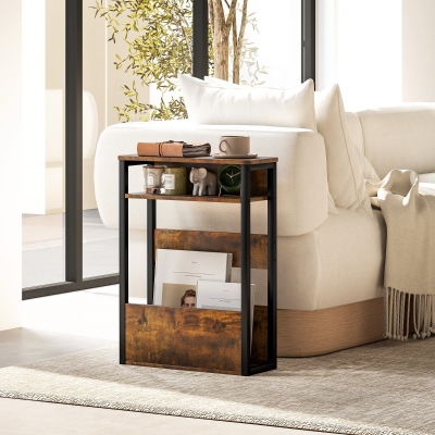Side Table 46W x 18D x 58.5Hcm Rustic Brown