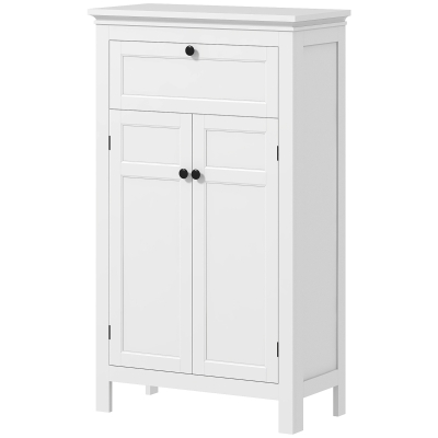 HOMCOM Armoire Salle de Bain 102,5cm Blanc avec Tiroir & Étagères