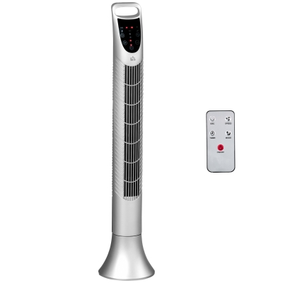 HOMCOM 36" Tower Fan 3 Speed 70° Oscillation Silver