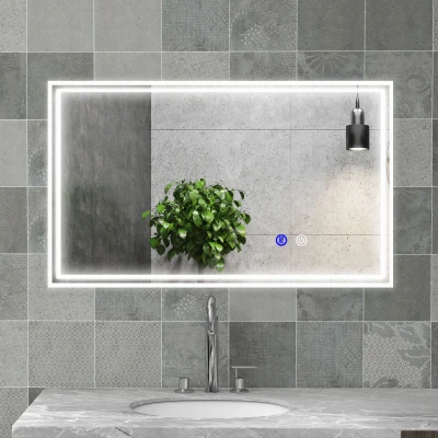 kleankin Miroir LED Salle Bain Rectangulaire 100x60cm