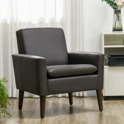 HOMCOM Poltrona per Salotto Imbottita 75x78x81 cm Marrone