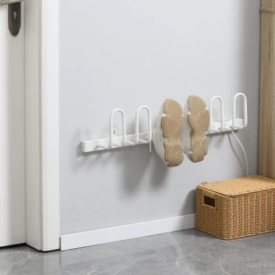 HOMCOM Wall-Mounted Electric Shoe Dryer for Boots & Socks, White