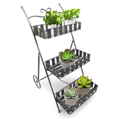 Outsunny Fioriera 53cm x 39cm x 78cm Argento