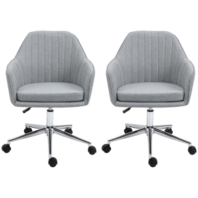 Vinsetto Chaises Bureau Pivotantes Hauteur Réglable Chromé