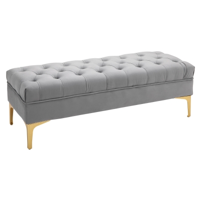 HOMCOM Panca fondoletto 118cm x 45cm x 42cm Grigio