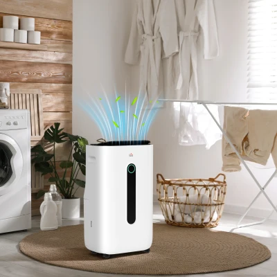 HOMCOM Portable Dehumidifier 22L/Day with Air Purifier