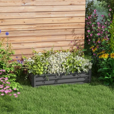 Outsunny Galvanised Raised Garden Beds Light Grey