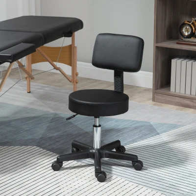 HOMCOM Swivel Salon Chair Adjustable Height Black
