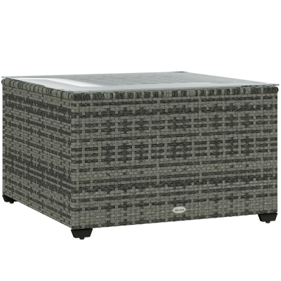 Rattan Side Table 62L x 62W x 38Hcm Light Grey