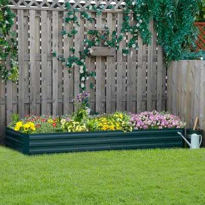 Outsunny Letto rialzato per giardinaggio 241cm x 90.5cm x 30cm Verde