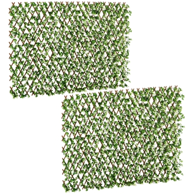 Outsunny 2pc Expanding Trellis Privacy Screen 2x1m Eucalyptus