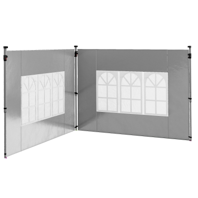 Outsunny Parois Latérales 3x3/3x4m avec Fenêtre Gris Clair