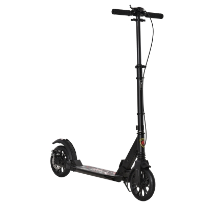 HOMCOM Kick Scooter Foldable Aluminium Black for 14+