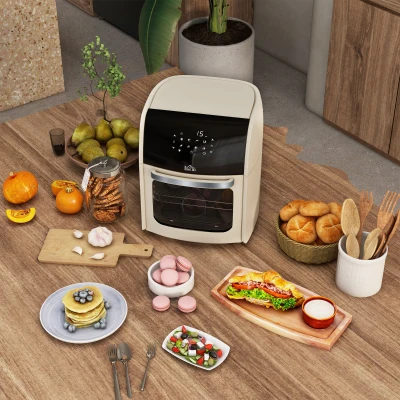 HOMCOM 12L Digital Air Fryer 1800W Off-white
