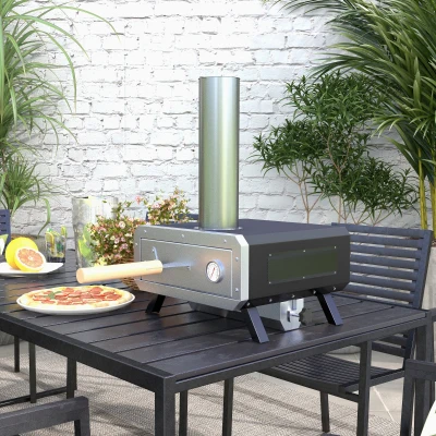 Outsunny Portable Wood Pellet Pizza Oven 12" Outdoor
