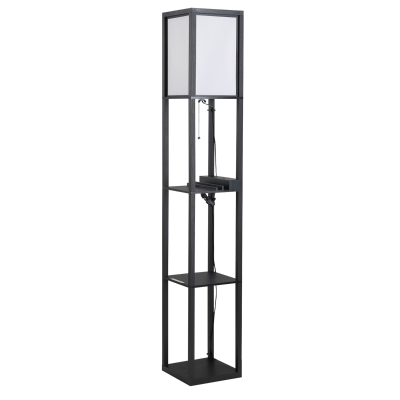 HOMCOM Lampada da terra 26cm x 26cm x 160cm Bianco, Nero