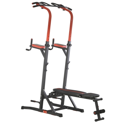 HOMCOM Stazione di allenamento 108cm x 178cm x 202-238cm Nero, Rosso