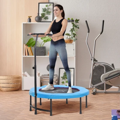 HOMCOM 40'' Trampoline Mini Jumper Adjustable Handle Blue
