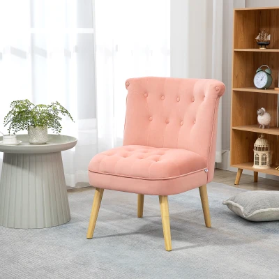 HOMCOM Sedia Moderna per Soggiorno Cameretta e Sala da Pranzo Rosa
