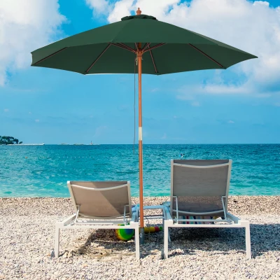 Outsunny Garden Parasol Umbrella 2.5m Green