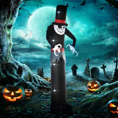 Outsunny 10ft Halloween Inflatable Ghost with LEDs
