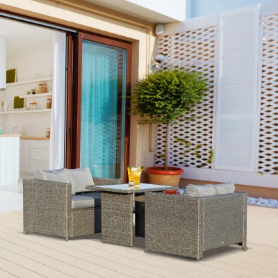 Outsunny Set Mobile da Giardino 120cm x 67cm x 67cm Grigio