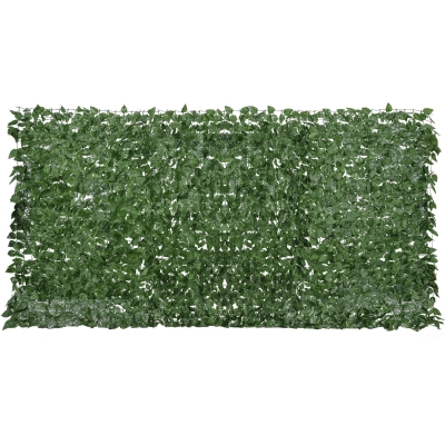 Outsunny Haie Artificielle 3x1,5m Feuillage Hêtre Vert Anti-UV