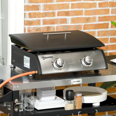 Outsunny Portable Gas Plancha Grill 10kW Non-Stick