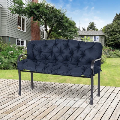 Outsunny Coussin Banc Jardin 3 Places 150x98x8cm Bleu