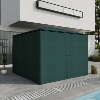 Outsunny Parois Tonnelle 300x300cm Protection Gris