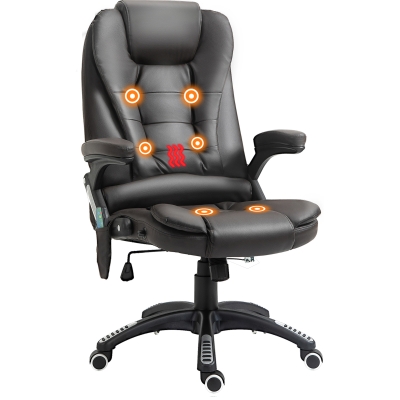 HOMCOM Executive Massage Office Chair PU Leather Brown