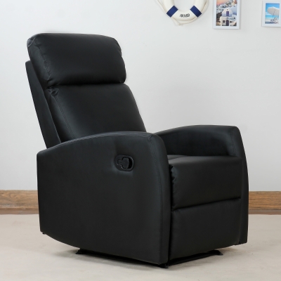 HOMCOM Poltrona reclinabile 65cm x 92cm x 100cm Nero