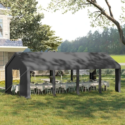 Outsunny Tendone da Giardino per Feste 8x4m con Porte a Cerniera