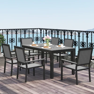 Garden Dining Set 85W x 160D x 75H cm Grey