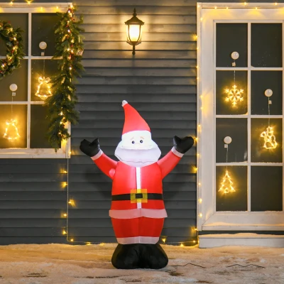HOMCOM Babbo natale gonfiabile 80cm x 40cm x 120 Rosso