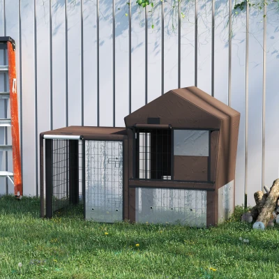 PawHut Water-Resistant Rabbit Hutch Cover - Brown