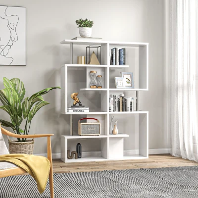 HOMCOM Scaffale libreria 120cm x 28.6cm x 160cm Bianco