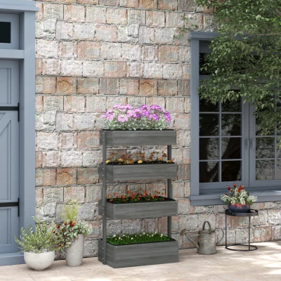 Garden Bed 80cm x 45cm x 142cm Grey