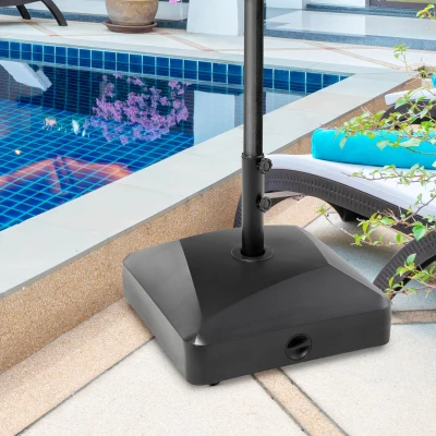 Outsunny Parasol Base Holder 43kg Water/60kg Sand Black