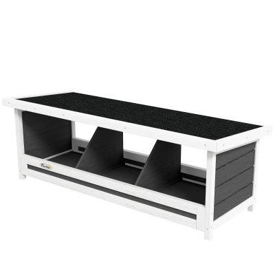PawHut Pondoir Poules 3 Emplacements Toit Asphalte Gris Noir