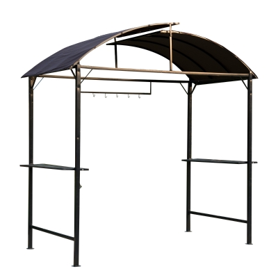 Outsunny Metal BBQ Gazebo Canopy Shelter Coffee