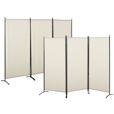 HOMCOM Lot de 2 Paravents 3 Panneaux Métal Séparateur 1,82m
