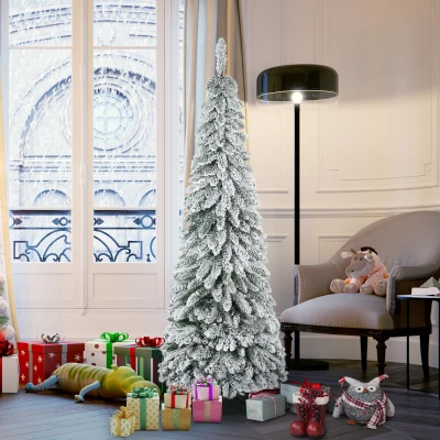 HOMCOM Albero di Natale 180cm Innevato con 523 Rami Base Acciaio