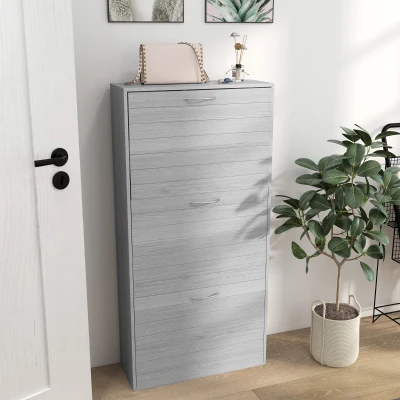 HOMCOM Shoe Storage Cabinet Slim 12 Pair Organiser