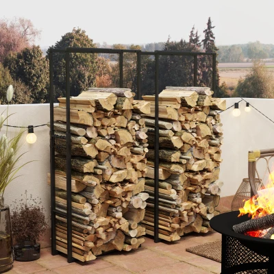 Log Rack 65W x 25D x 150H cm Black