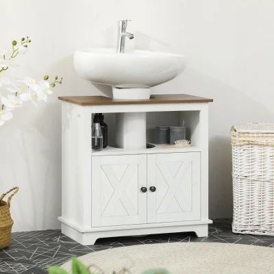 kleankin Mobile Bagno Sotto Lavabo con Armadietto e Ripiano