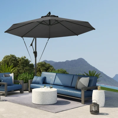 Cantilever Parasol 350cm x 300cm x 235cm Grey